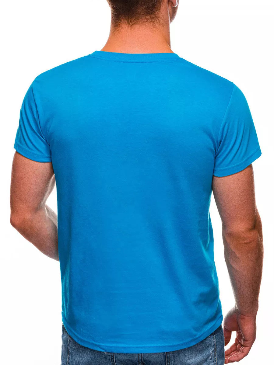 Men's light blue T-shirt NOW (white)