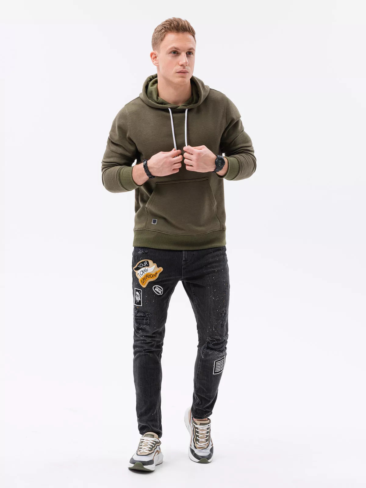 Men's khaki hoodie Luna