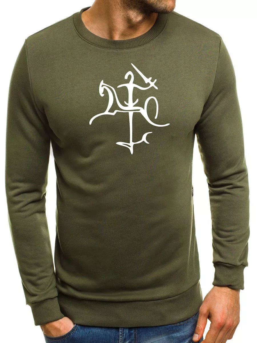 Men's khaki sweater with Vytis styling