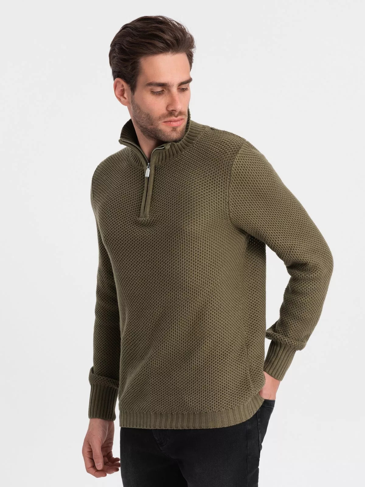 Men's khaki sweater Felix