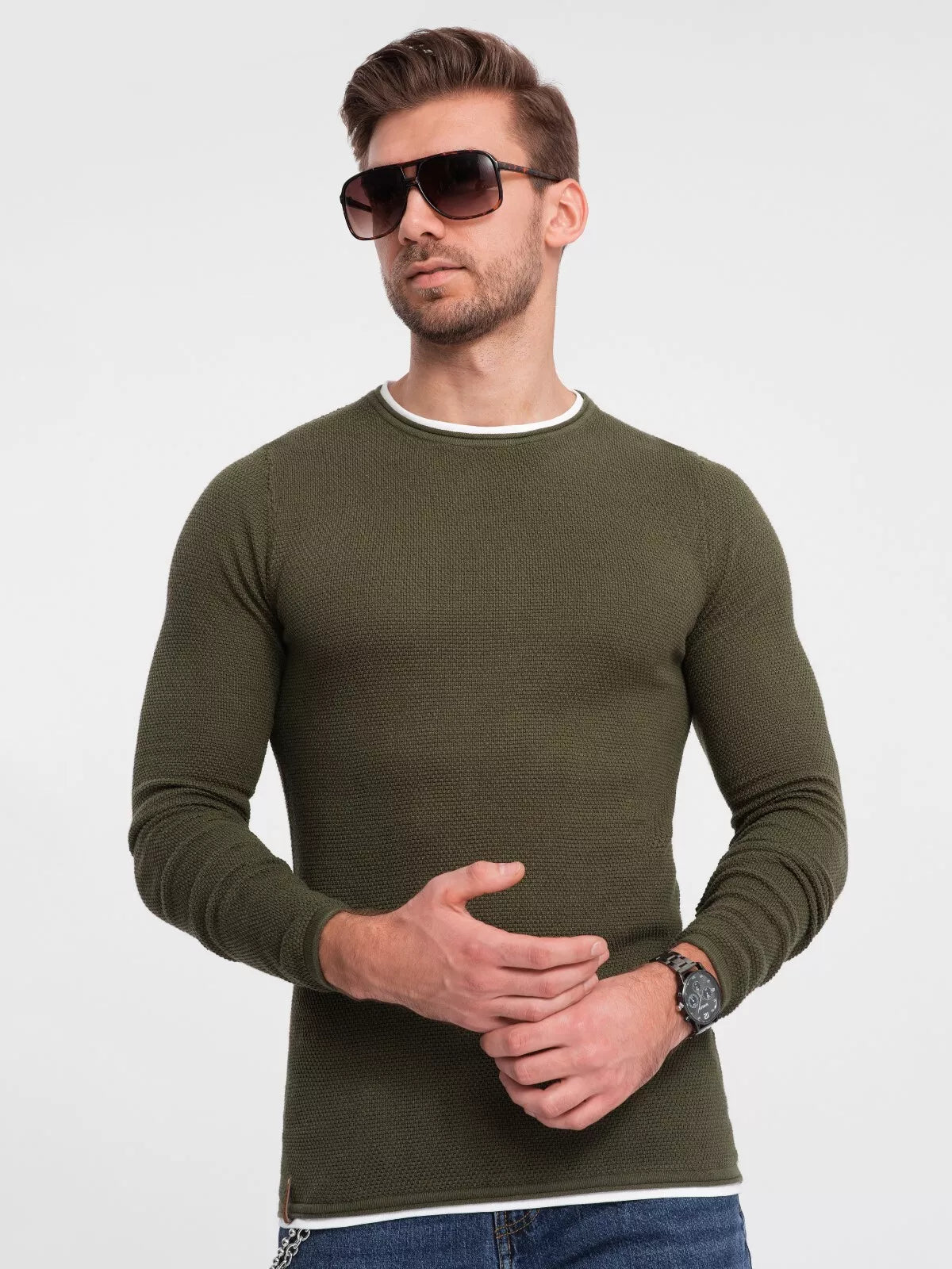Men's khaki sweater Finn