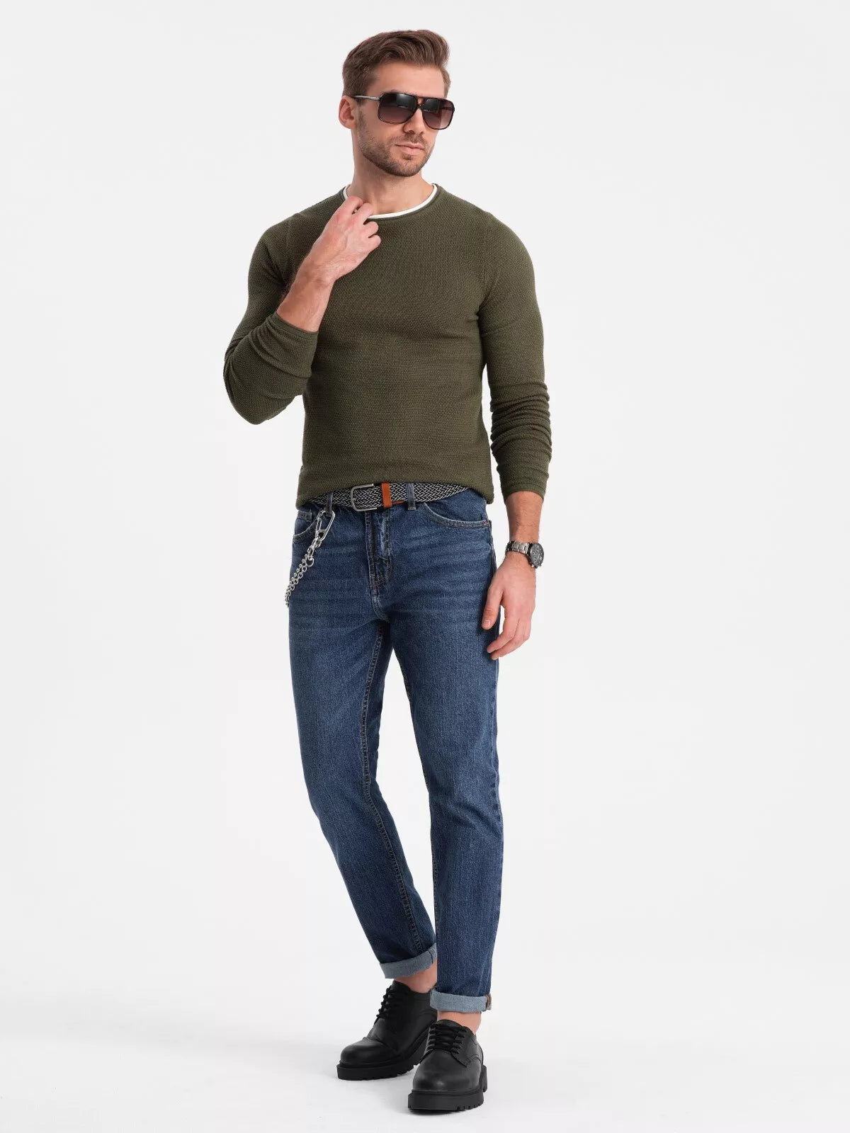 Men's khaki sweater Finn
