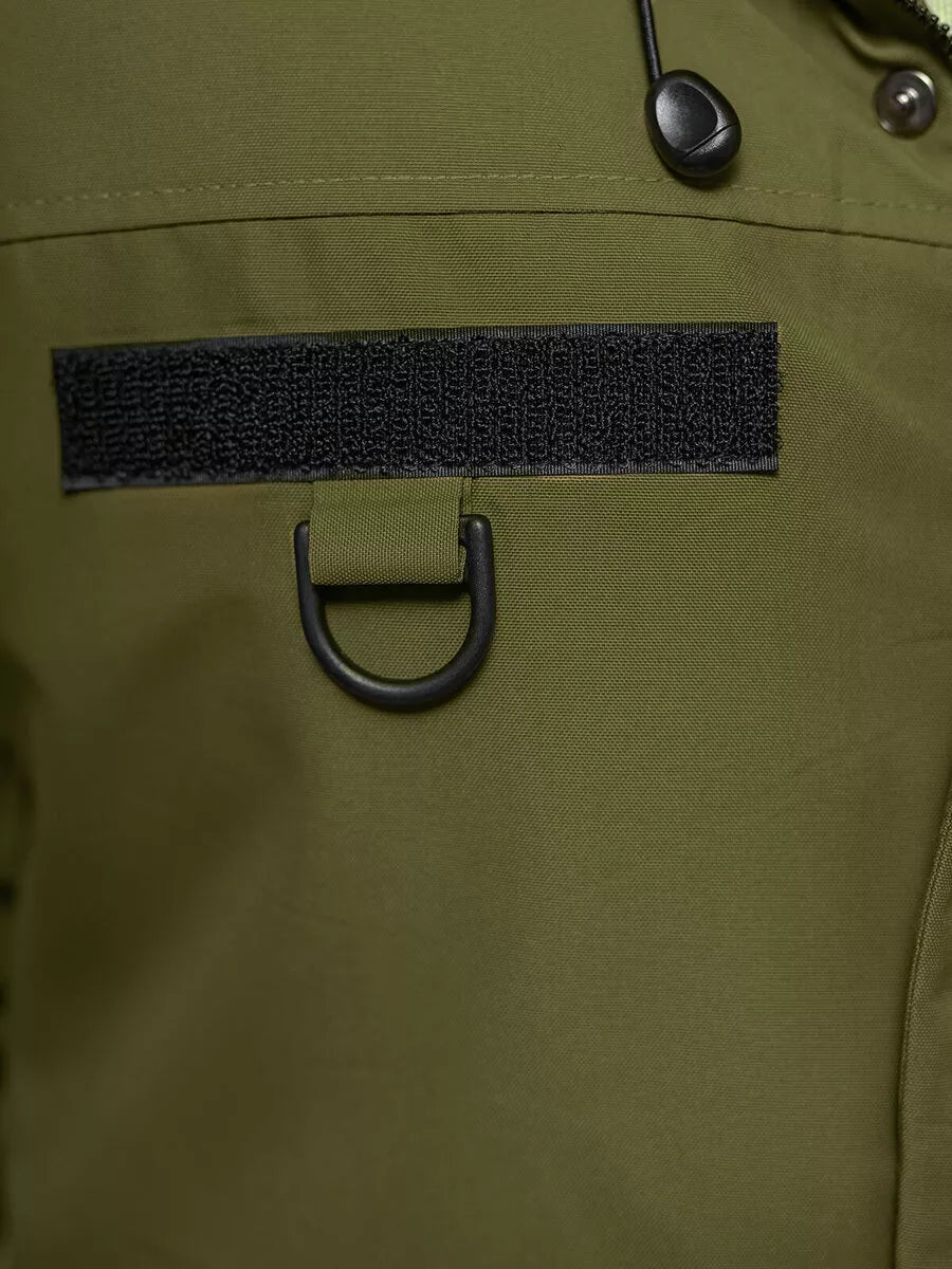 Khaki men's jacket with hood Winter