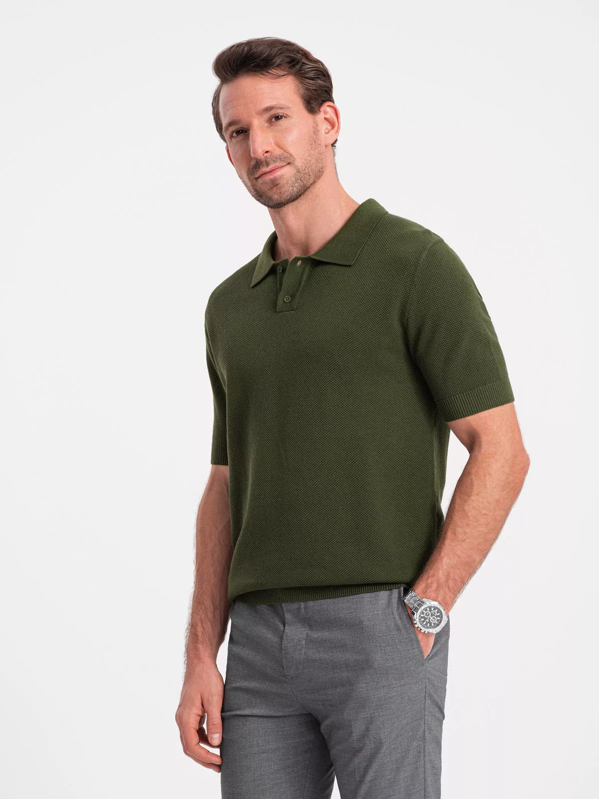 Men's khaki polo shirt Swing