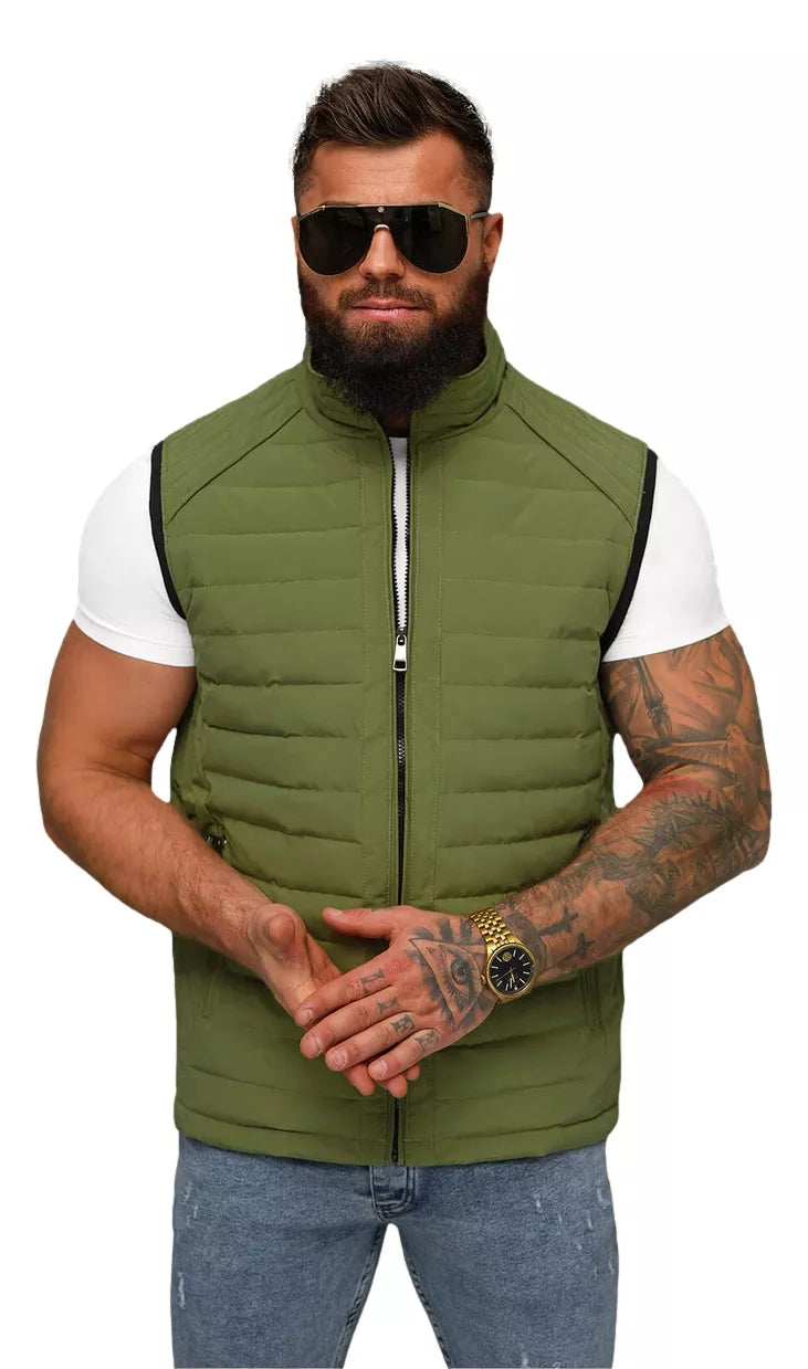 Men's khaki vest Edoar
