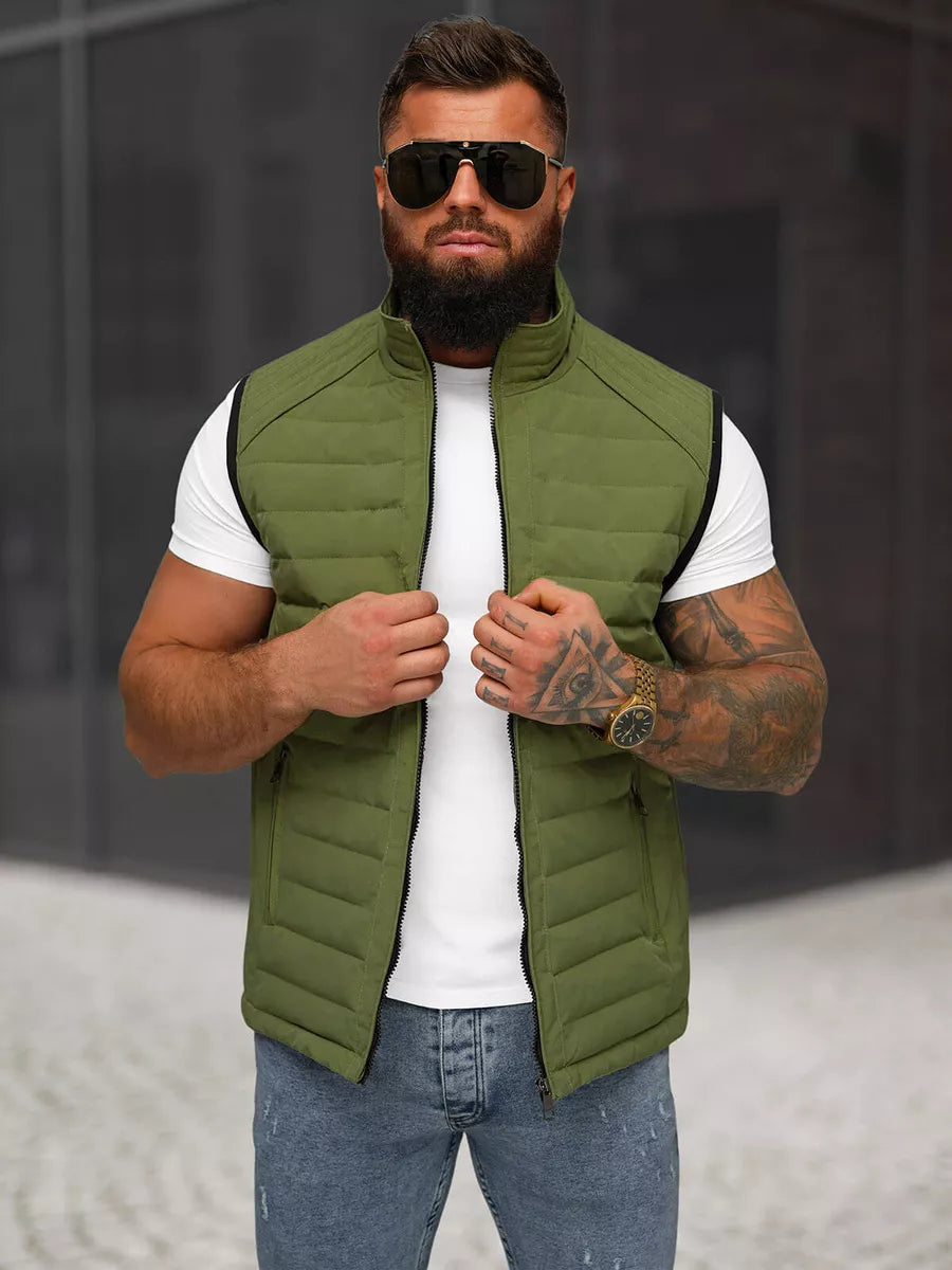 Men's khaki vest Edoar