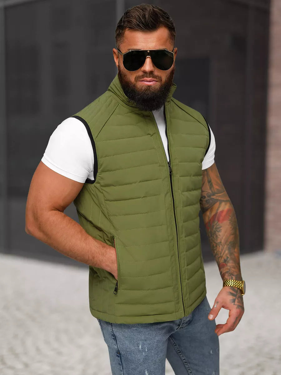 Men's khaki vest Edoar