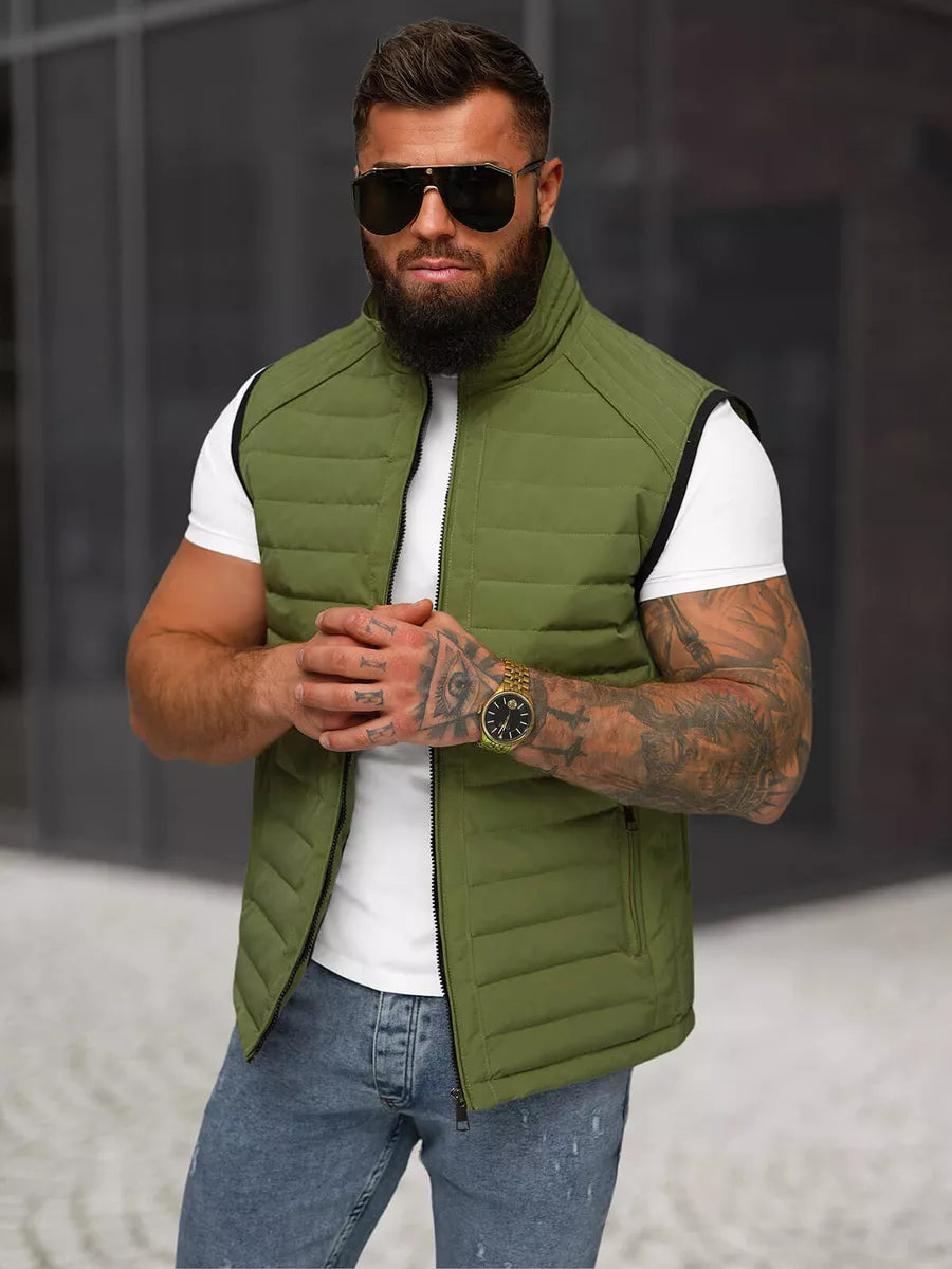 Men's khaki vest Edoar