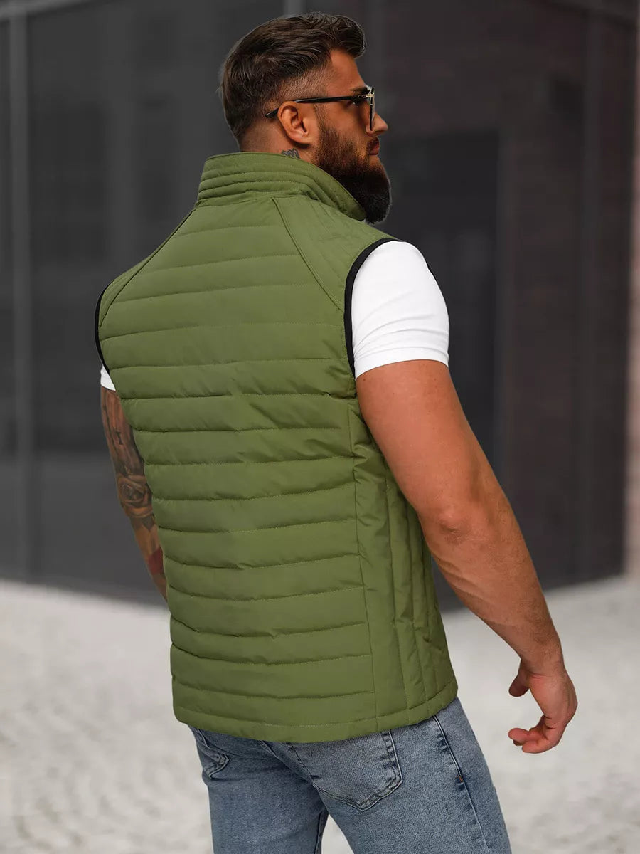 Men's khaki vest Edoar