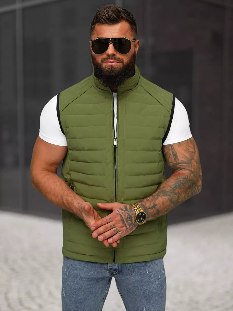 Men's khaki vest Edoar