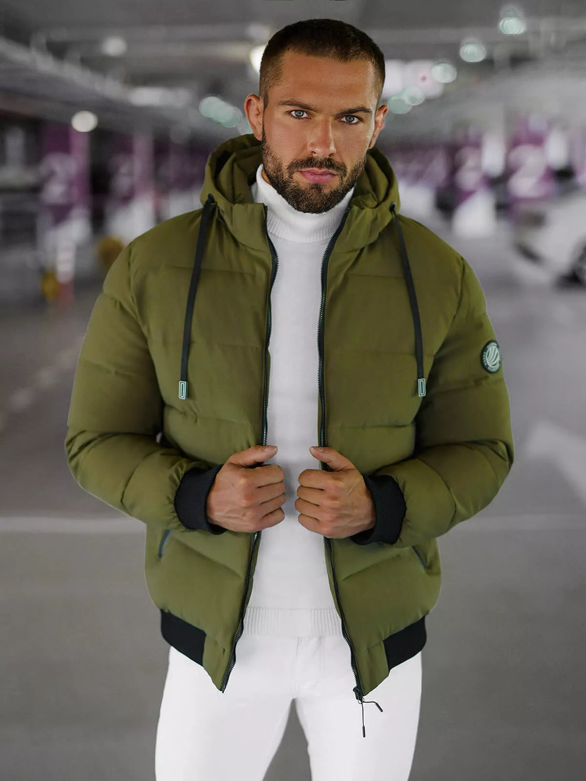 Men's khaki winter jacket Edi