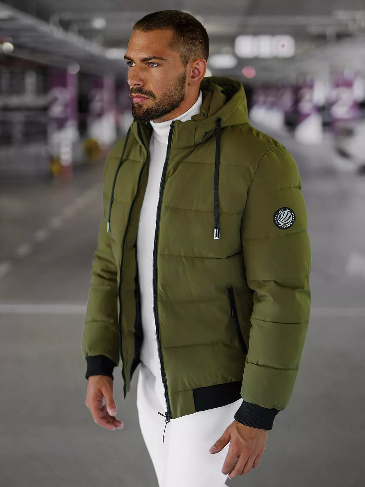 Men's khaki winter jacket Edi