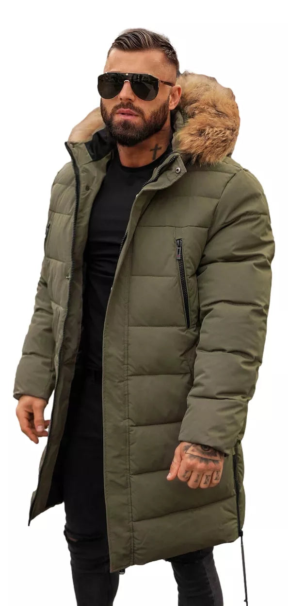 Men's khaki winter jacket Fred
