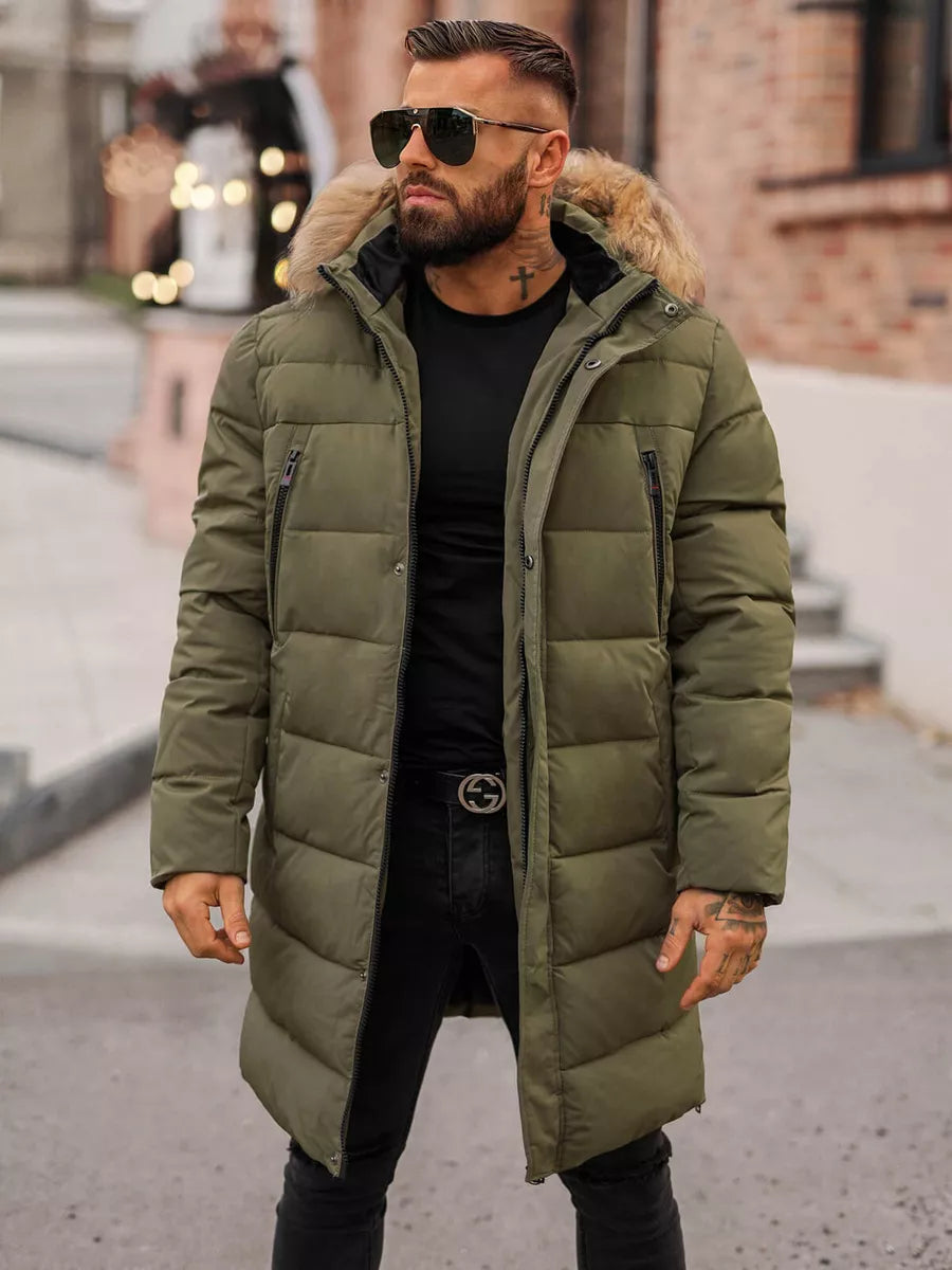 Men's khaki winter jacket Fred