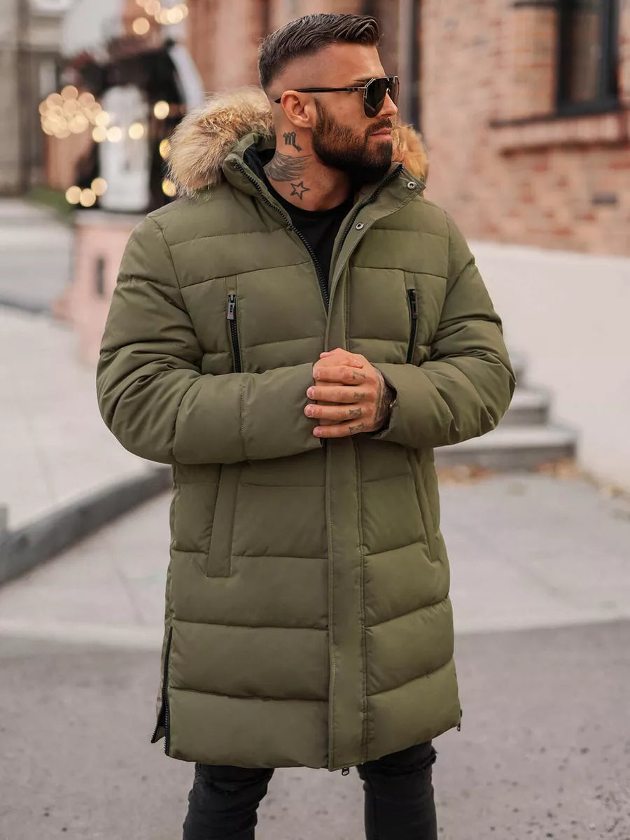 Men's khaki winter jacket Fred