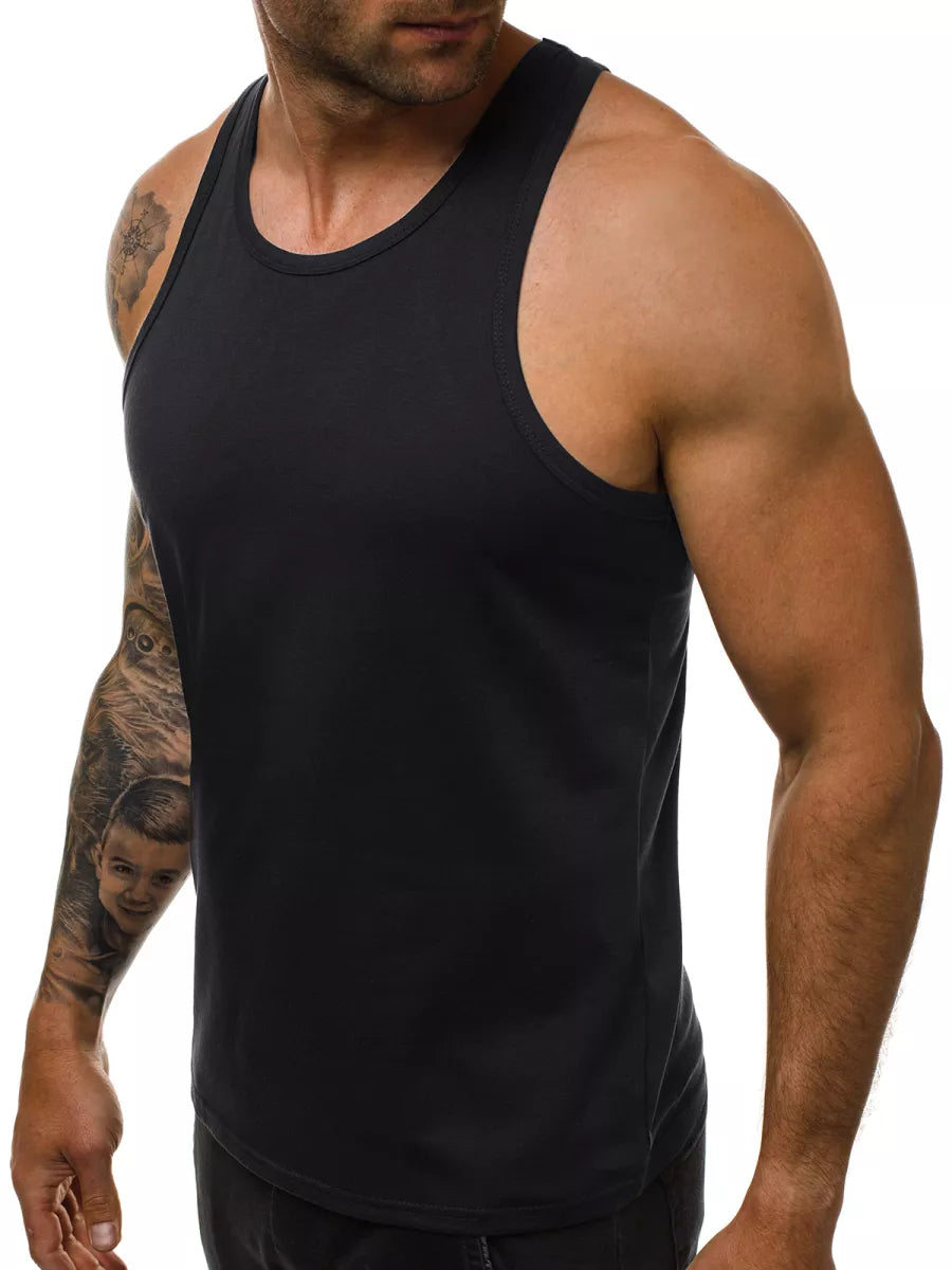 Men's sleeveless black T-shirt Romul
