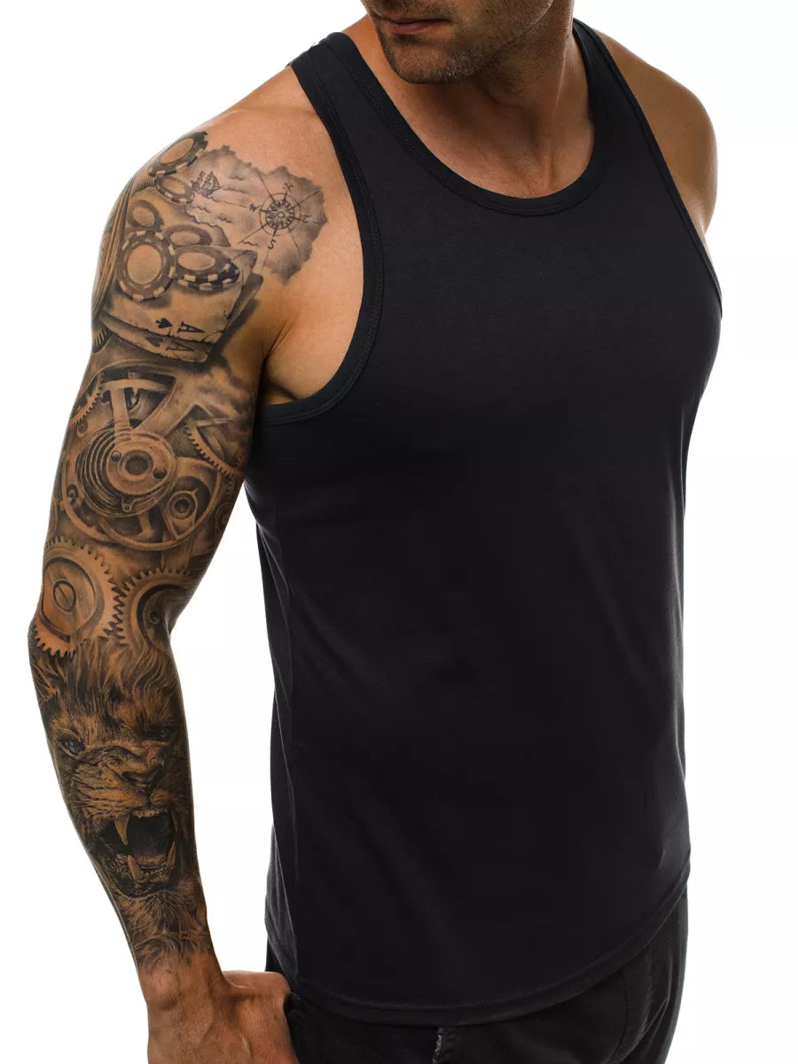 Men's sleeveless black T-shirt Romul
