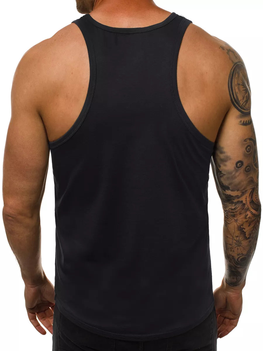 Men's sleeveless black T-shirt Romul