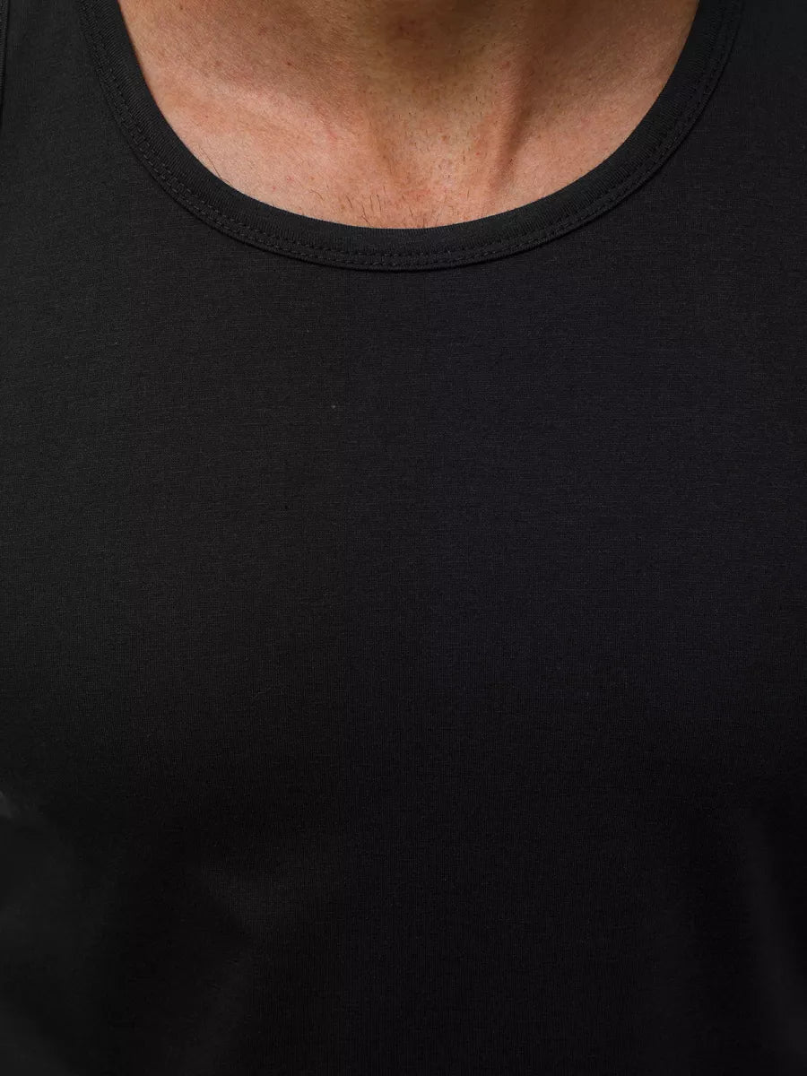 Men's sleeveless black T-shirt Romul