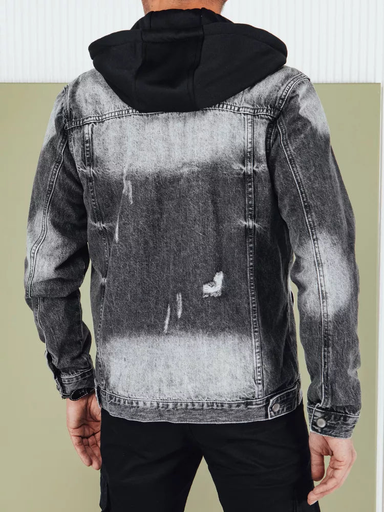 Men's black denim jacket Street