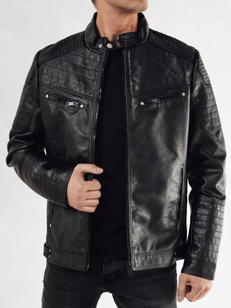 Men's black eco-leather jacket Parol