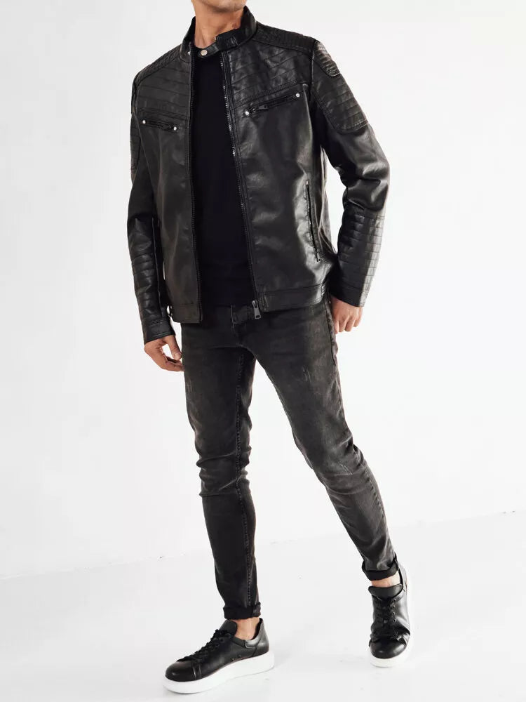 Men's black eco-leather jacket Parol