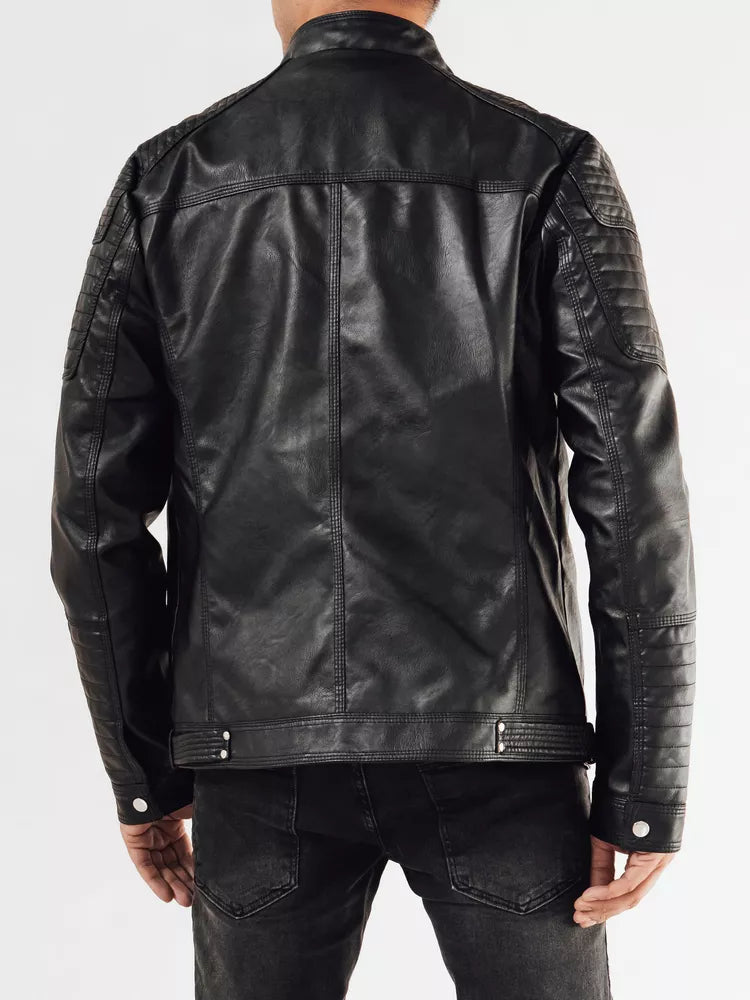 Men's black eco-leather jacket Parol