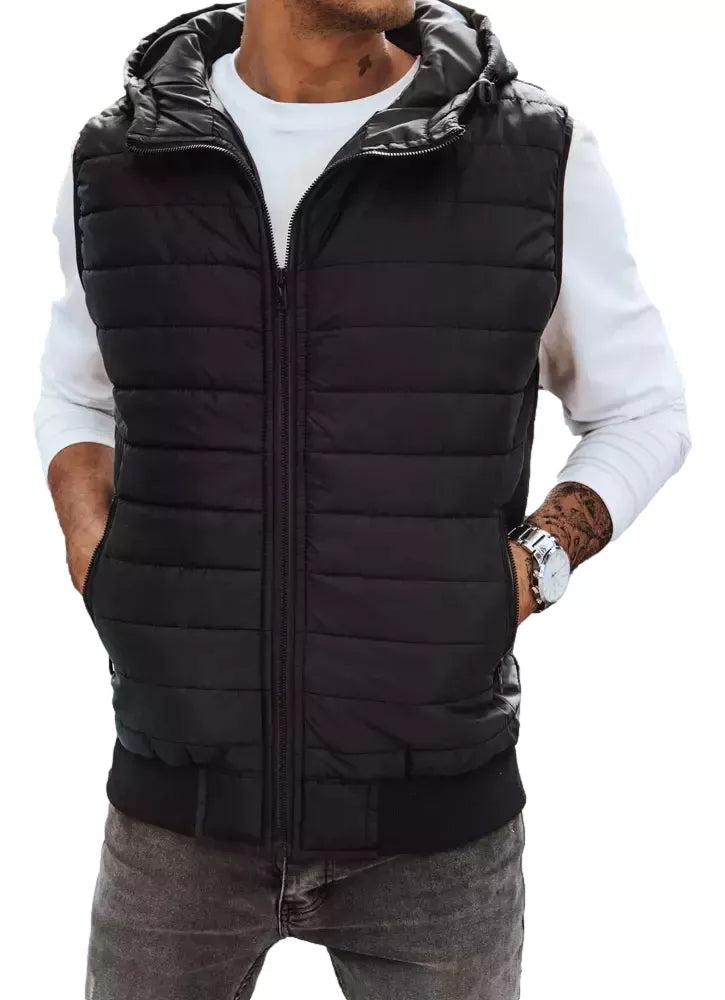 Men's black hooded vest David