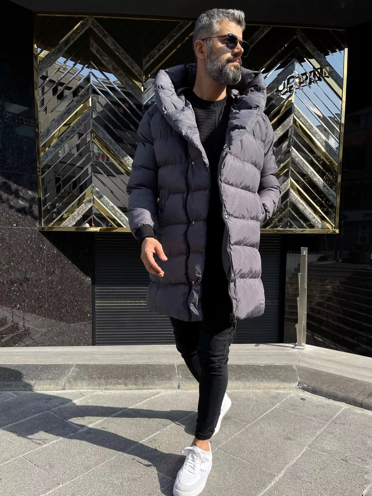 Black men's jacket without hood Guno