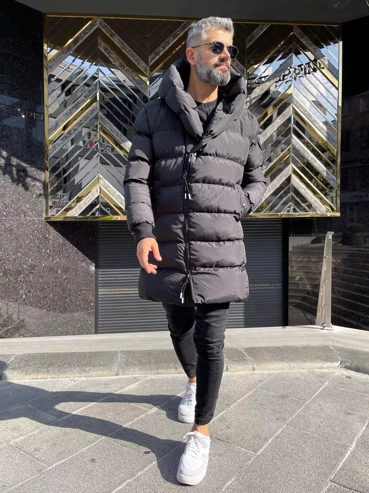 Black men's jacket without hood Guno