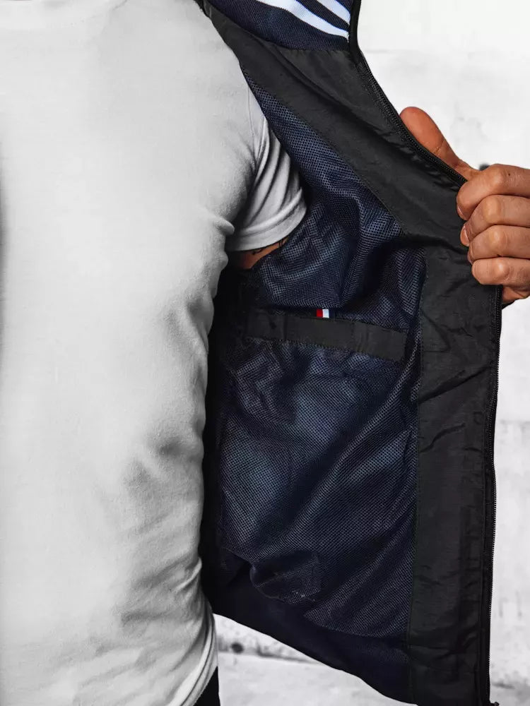 Men's black jacket with hood Nemor