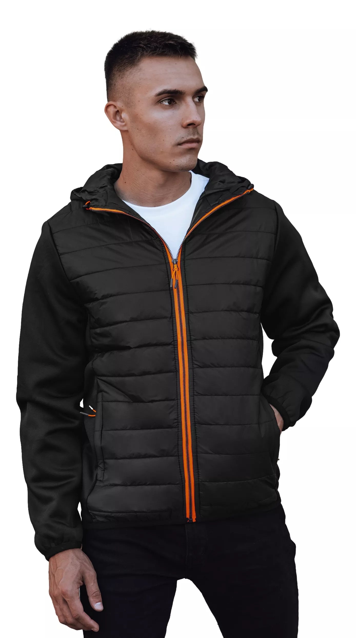 Men's black jacket with orange detail Lucas