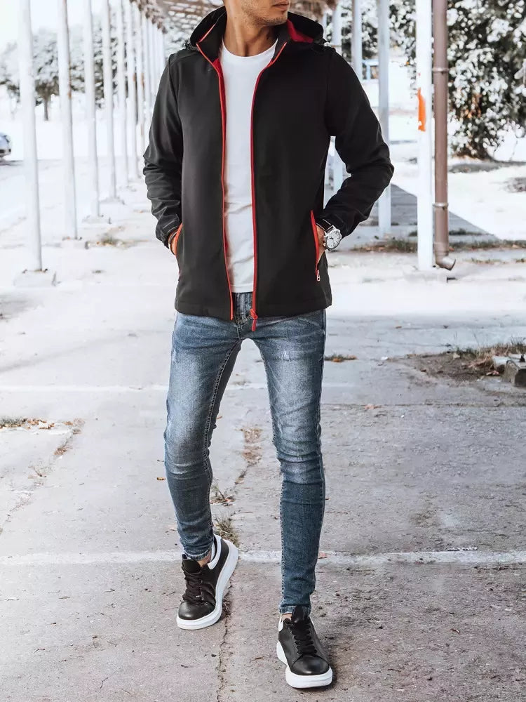 Men's black jacket with red details Arot