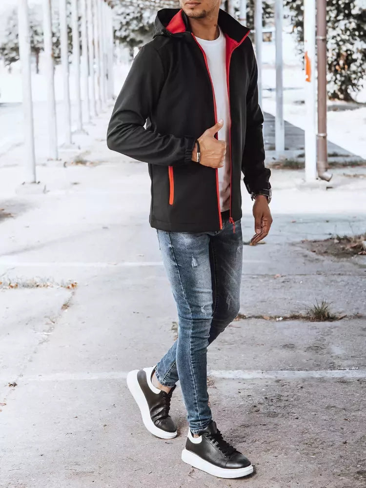 Men's black jacket with red details Arot