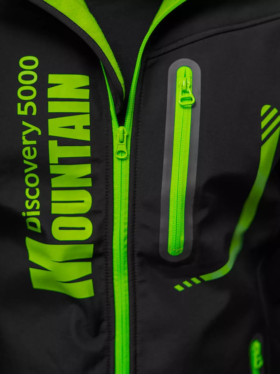 Black men's jacket with green details Ero