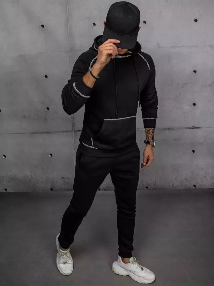 Men's black hoodie Kitol