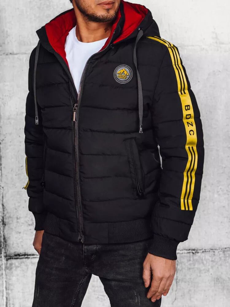 Men's black quilted jacket Romel
