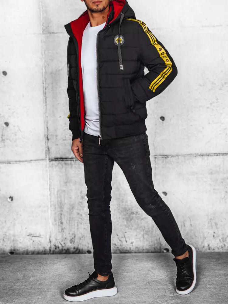 Men's black quilted jacket Romel