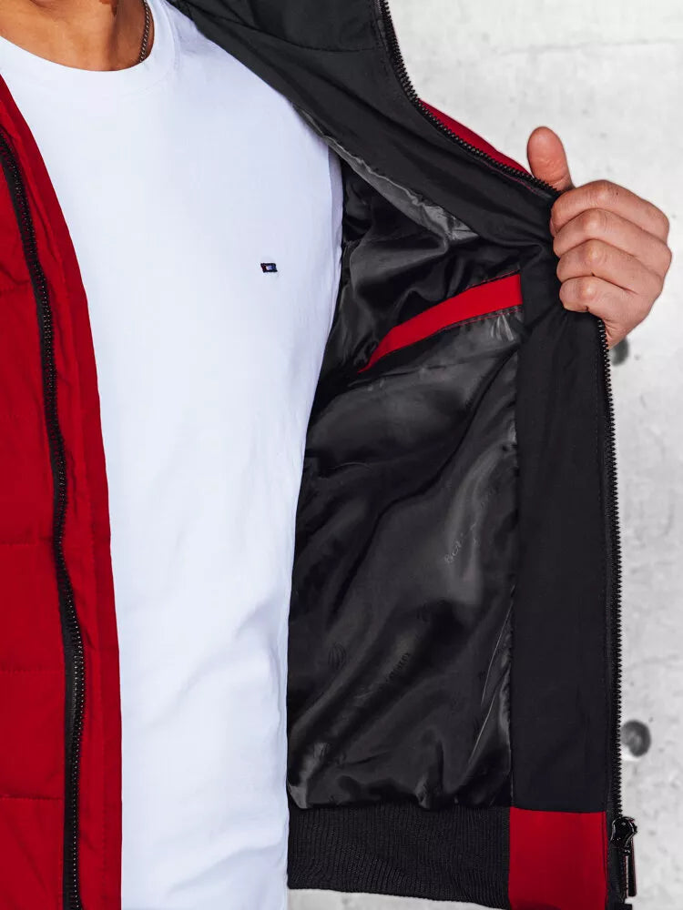 Men's red quilted jacket Romel 