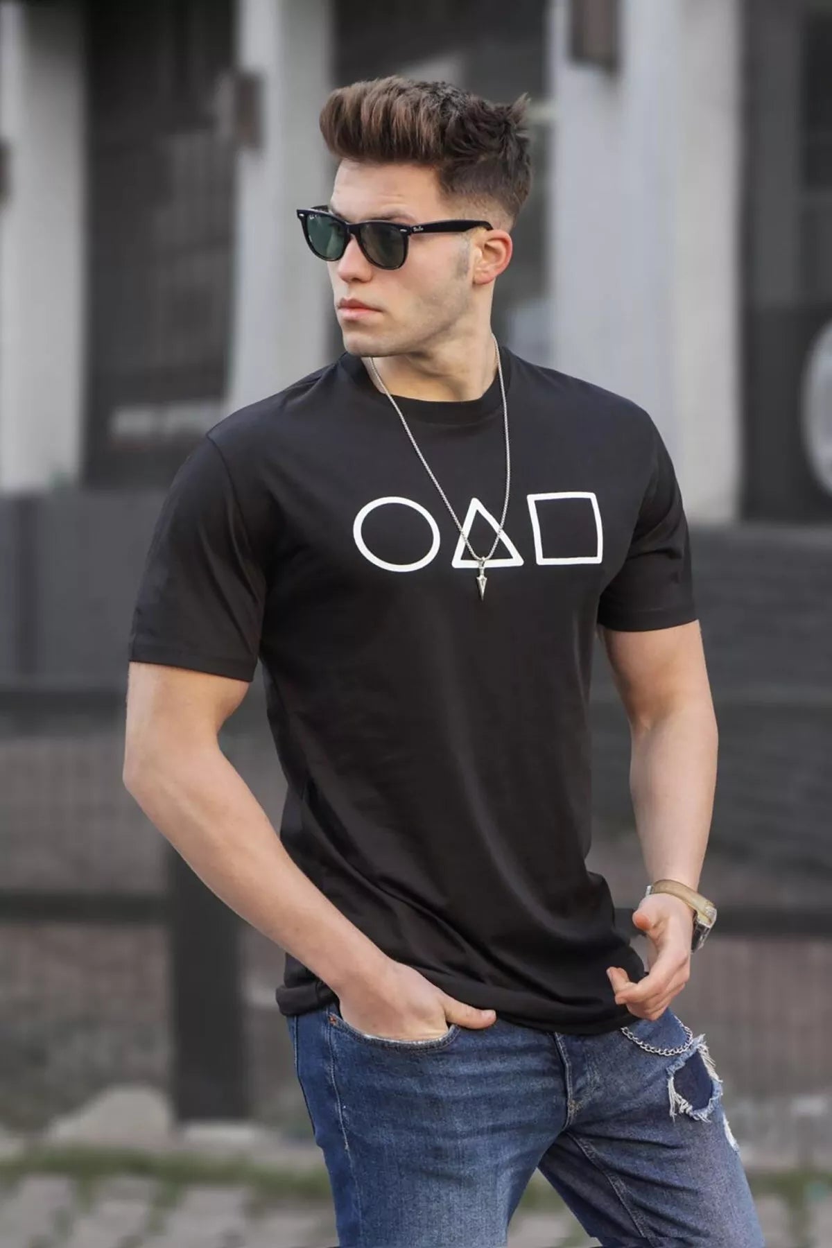 Men's black T-shirt Game