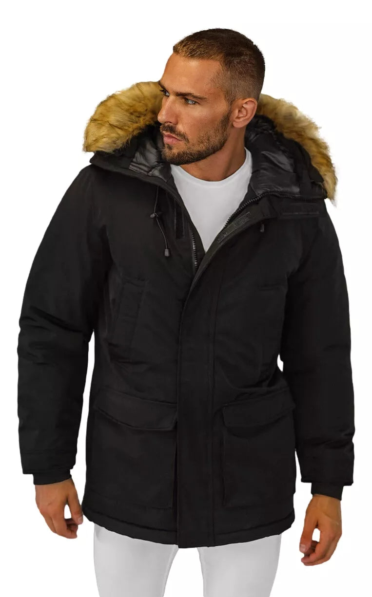 Black men's winter jacket Anton