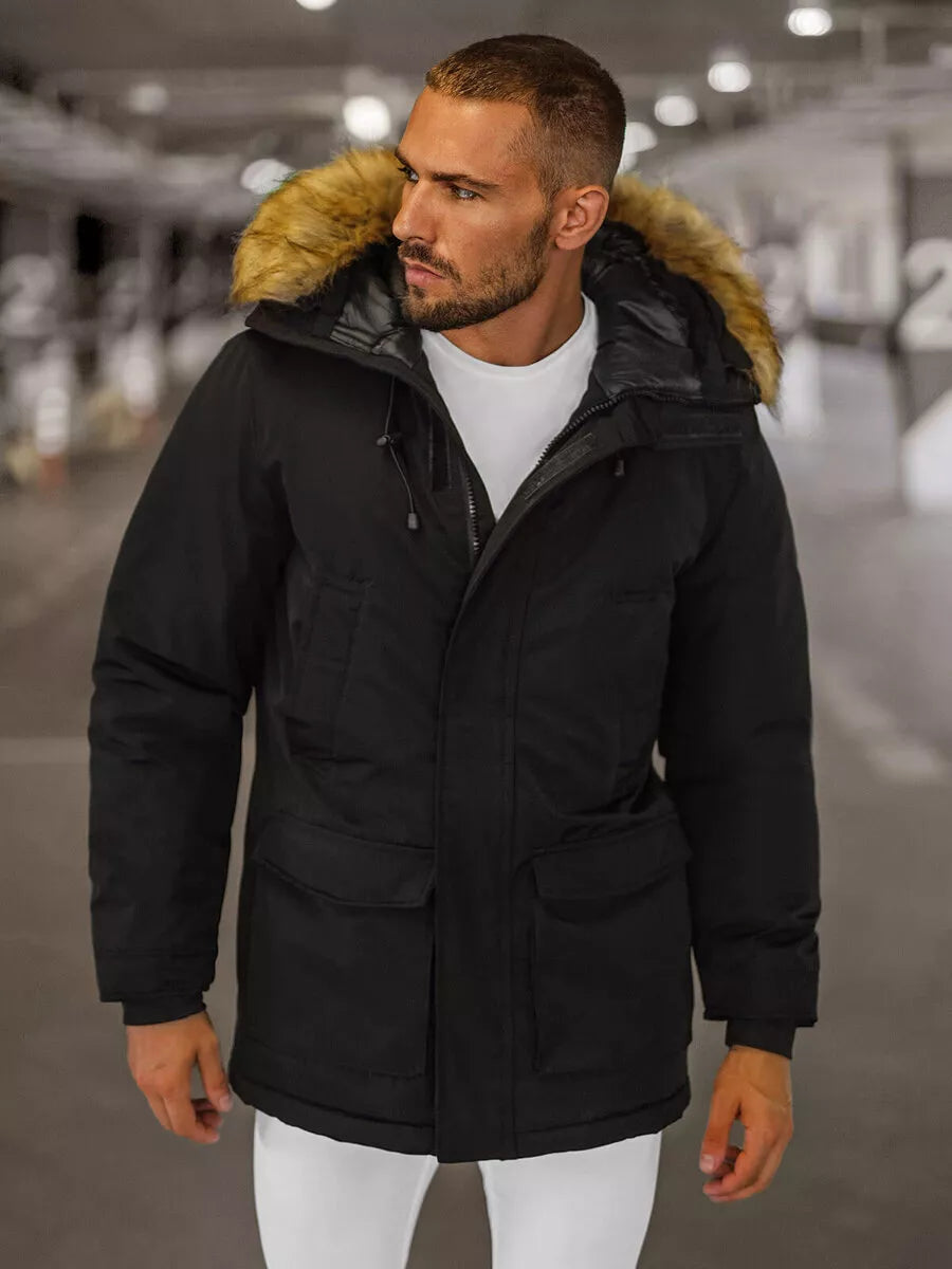 Black men's winter jacket Anton