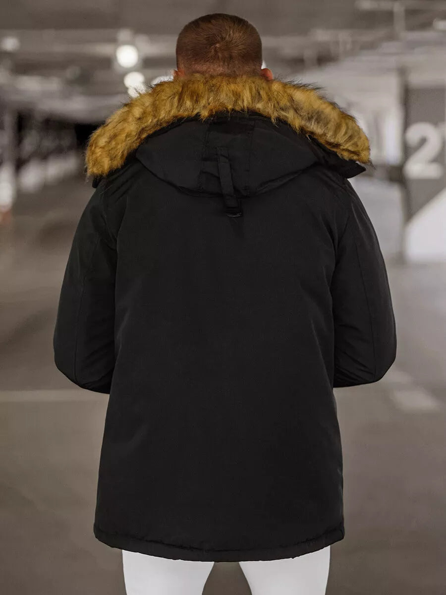 Black men's winter jacket Anton