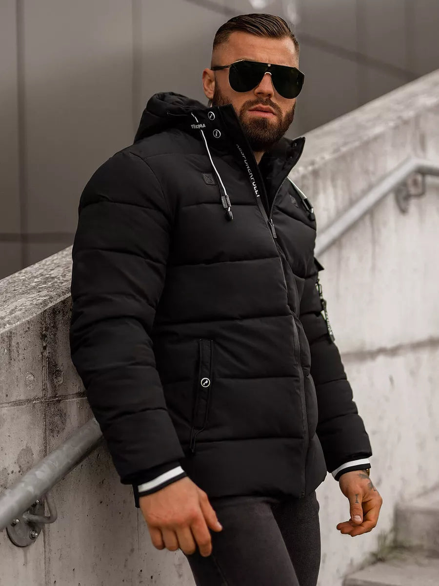 Men's black winter jacket Arte