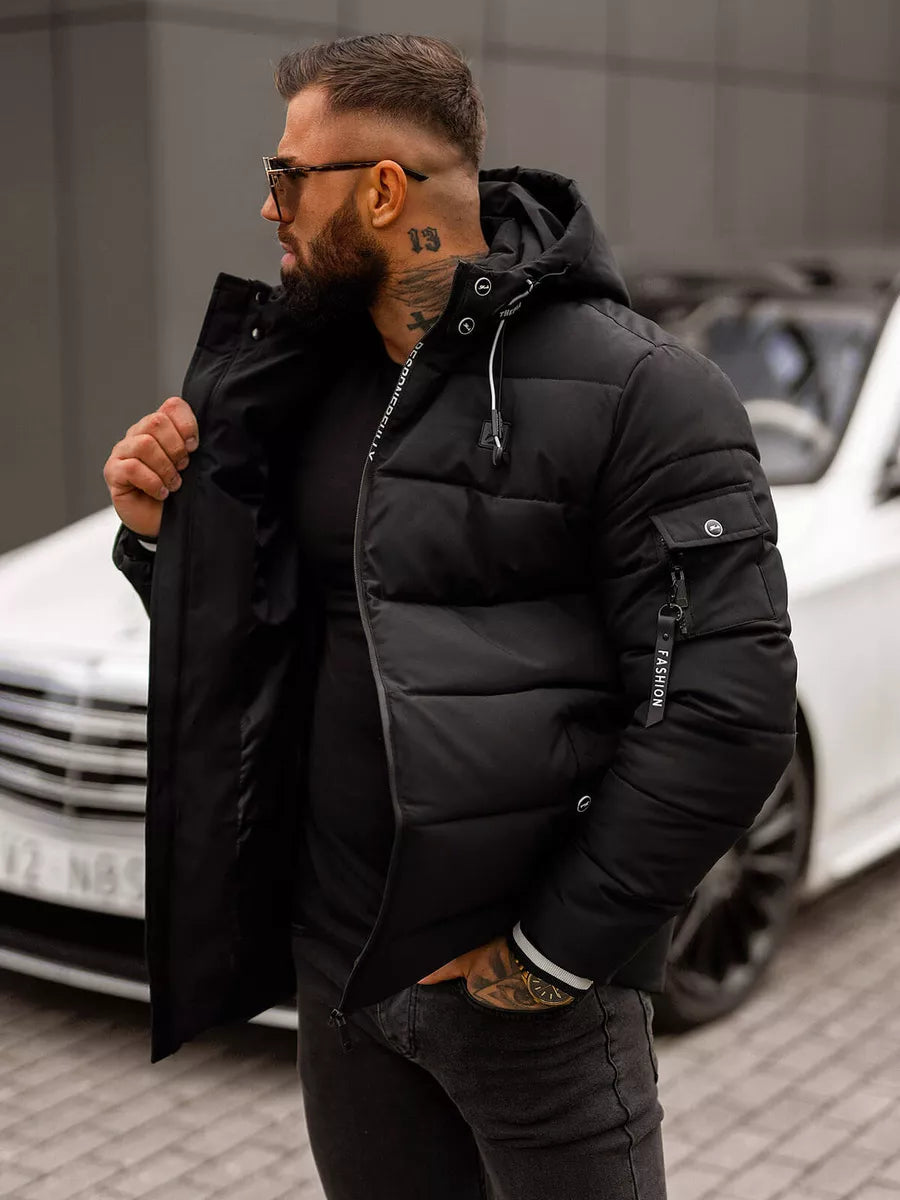 Men's black winter jacket Arte