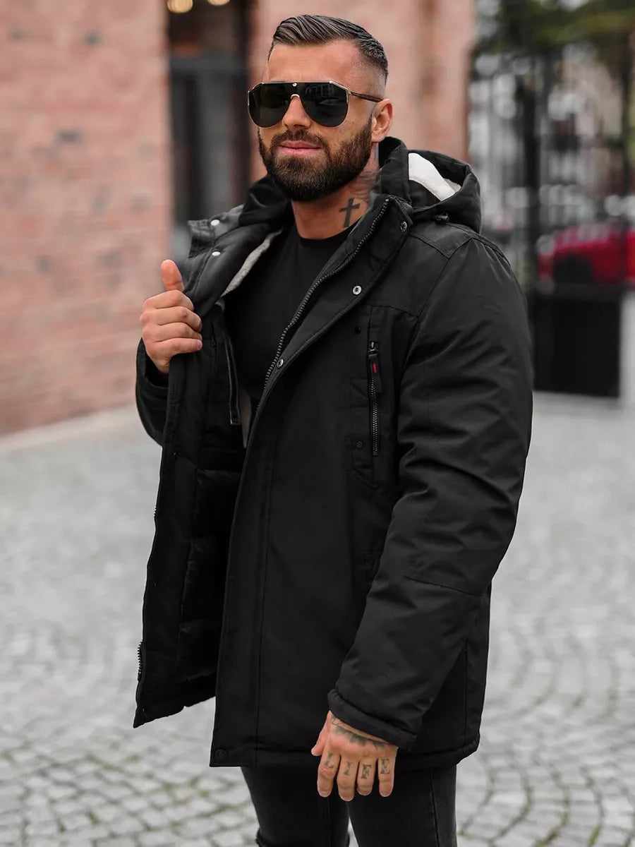 Men's black winter jacket Mason