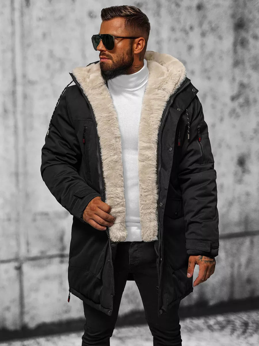 Men's black winter jacket Optin