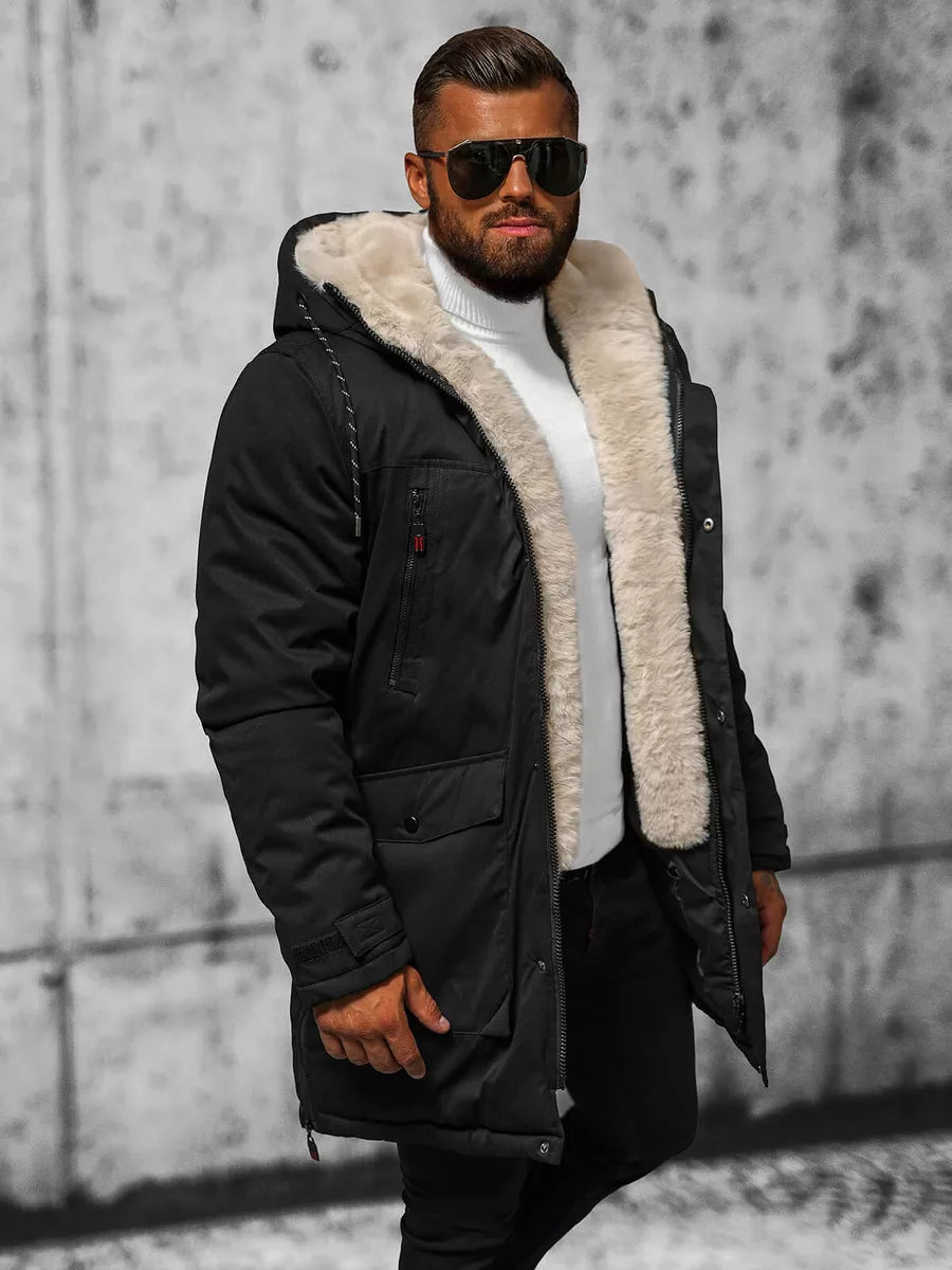 Men's black winter jacket Optin