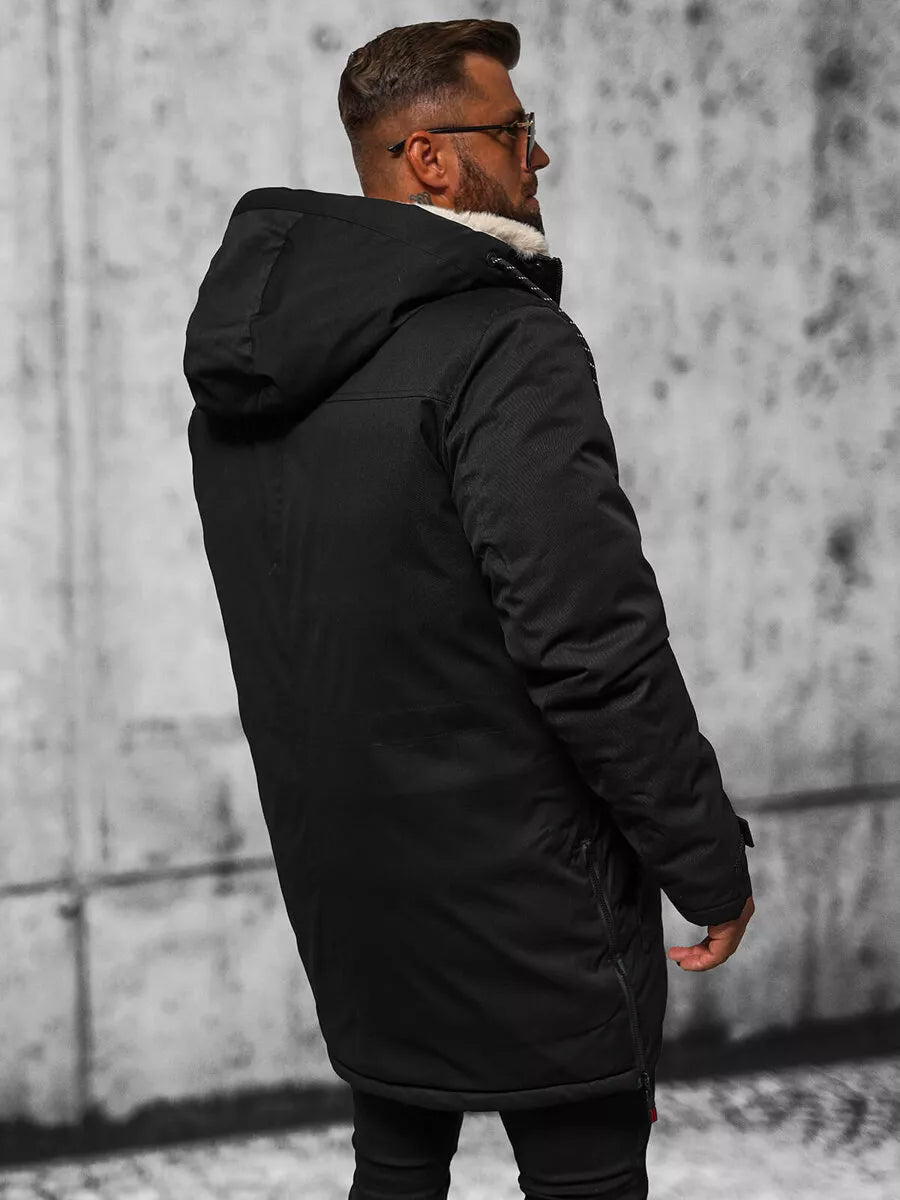 Men's black winter jacket Optin