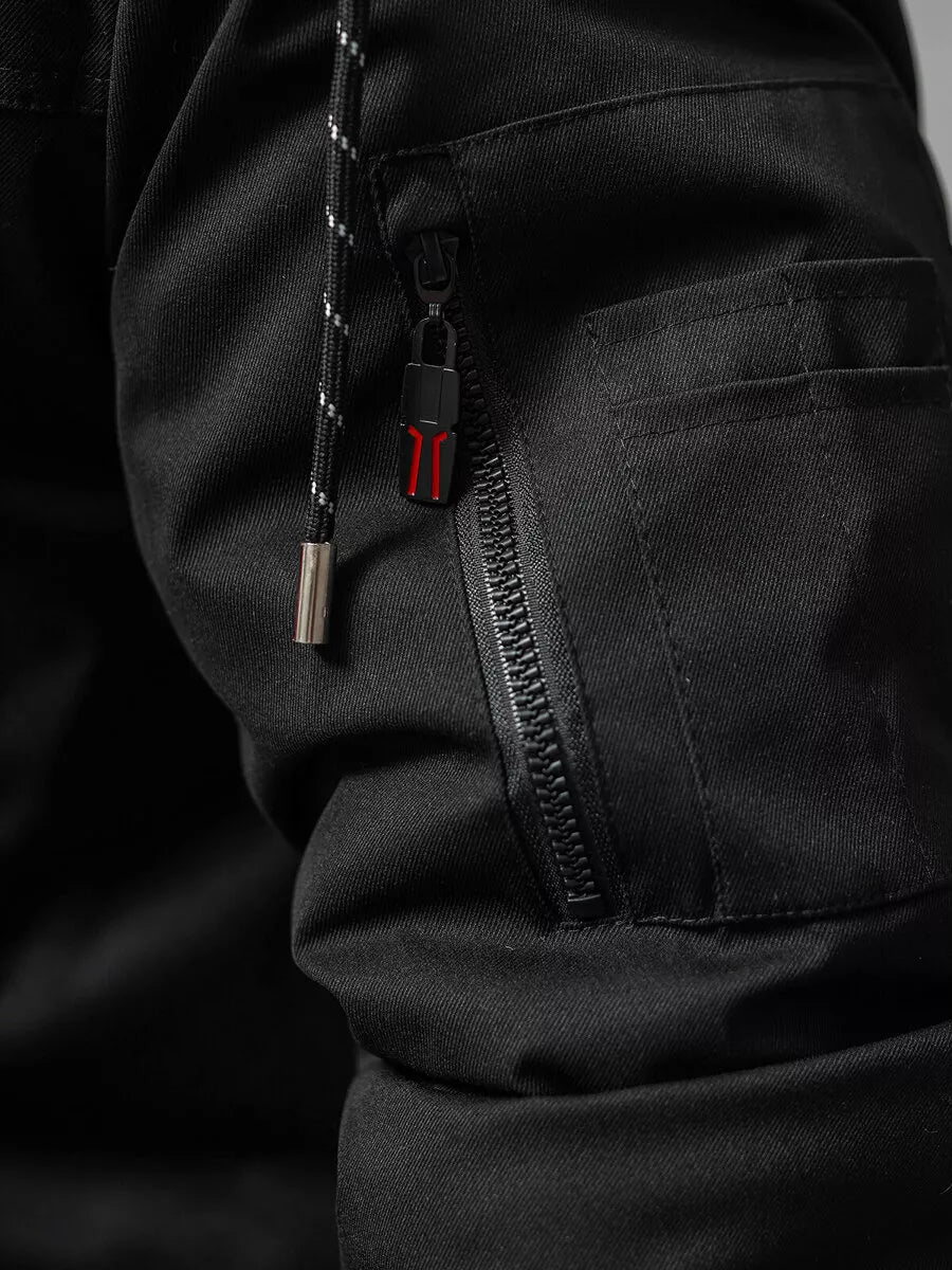 Men's black winter jacket Optin